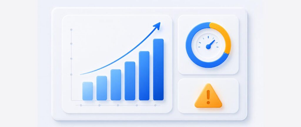 Data visualization showing AI coding productivity gains alongside code review and security risk statistics for 2026